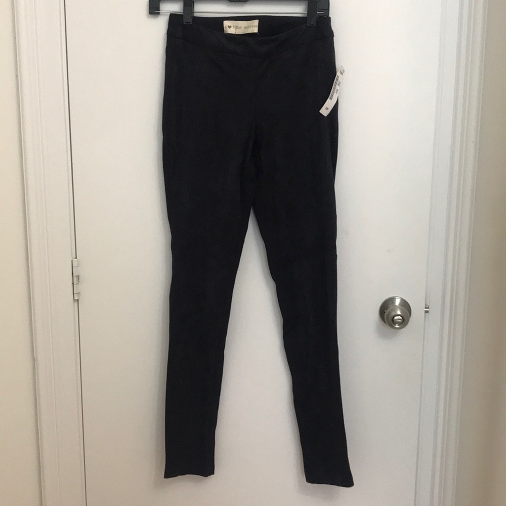 Black suede leggings
